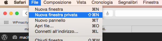 Modalità incognito Safari